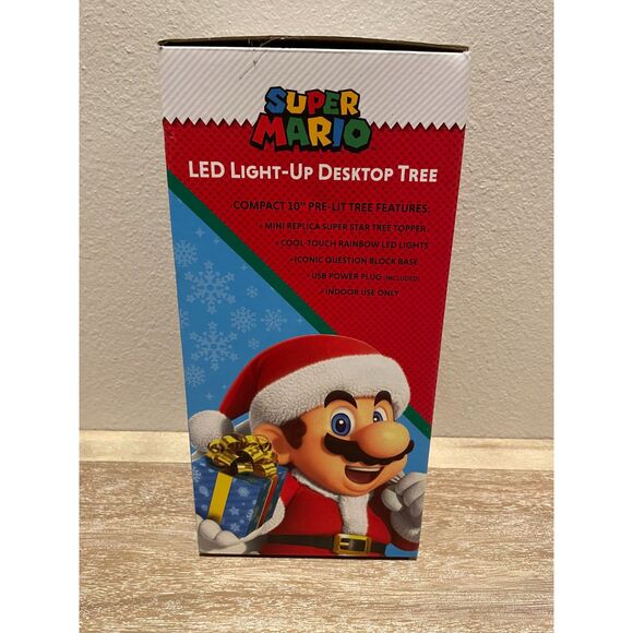Super Mario ~ LED Light-Up Desktop Tree~Christmas Collectible~10" ~Nintendo~NIB - Picture 3 of 4